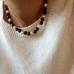 Small Tiger Eye & Pearl Beaded Necklace - floysun