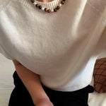 Small Tiger Eye & Pearl Beaded Necklace - floysun