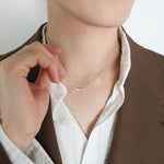 Smile Curve Necklace | Minimal Sterling Silver Necklace - floysun
