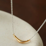 Smile Curve Necklace | Minimal Sterling Silver Necklace - floysun
