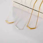 Smile Curve Necklace | Minimal Sterling Silver Necklace - floysun