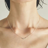 Smile Curve Necklace | Minimal Sterling Silver Necklace - floysun