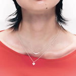 Smile Curve Necklace | Minimal Sterling Silver Necklace - floysun