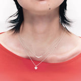 Smile Curve Necklace | Minimal Sterling Silver Necklace - floysun
