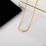 Smile Curve Necklace | Minimal Sterling Silver Necklace - floysun