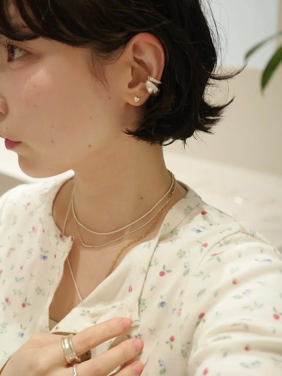 Smile Curve Necklace | Minimal Sterling Silver Necklace - floysun