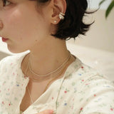 Smile Curve Necklace | Minimal Sterling Silver Necklace - floysun