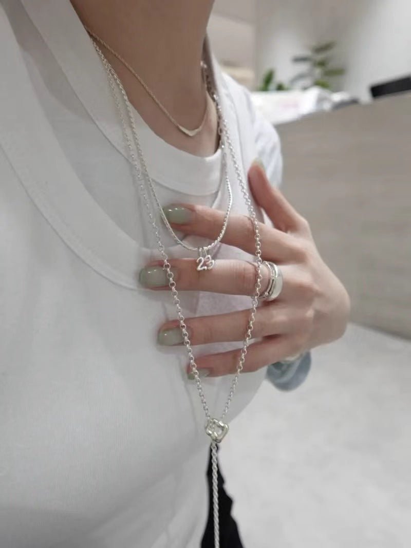 Smile Curve Necklace | Minimal Sterling Silver Necklace - floysun