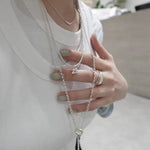 Smile Curve Necklace | Minimal Sterling Silver Necklace - floysun