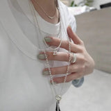 Smile Curve Necklace | Minimal Sterling Silver Necklace - floysun
