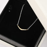 Smile Curve Necklace | Minimal Sterling Silver Necklace - floysun