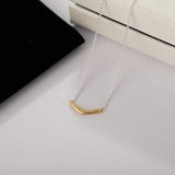 Smile Curve Necklace | Minimal Sterling Silver Necklace - floysun