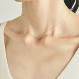 Smile Curve Necklace | Minimal Sterling Silver Necklace - floysun