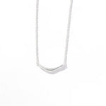 Smile Curve Necklace | Minimal Sterling Silver Necklace - floysun