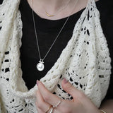 Smile Curve Necklace | Minimal Sterling Silver Necklace - floysun