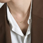 Smile Curve Necklace | Minimal Sterling Silver Necklace - floysun