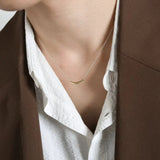 Smile Curve Necklace | Minimal Sterling Silver Necklace - floysun