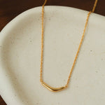 Smile Curve Necklace | Minimal Sterling Silver Necklace - floysun