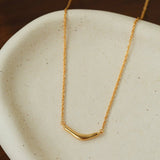 Smile Curve Necklace | Minimal Sterling Silver Necklace - floysun