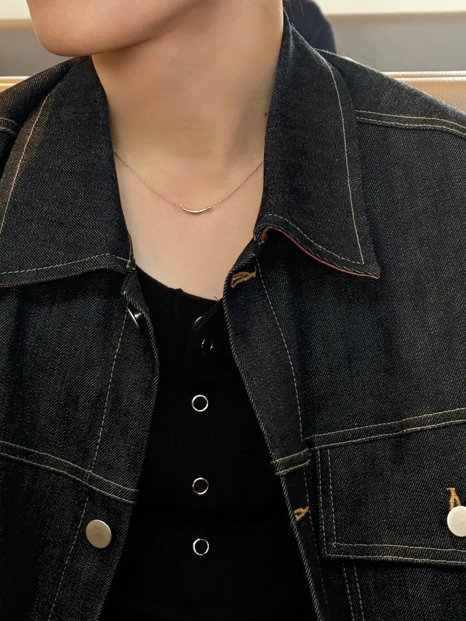 Smile Curve Necklace | Minimal Sterling Silver Necklace - floysun