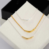 Smile Curve Necklace | Minimal Sterling Silver Necklace - floysun