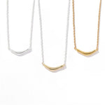 Smile Curve Necklace | Minimal Sterling Silver Necklace - floysun