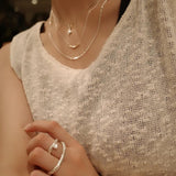 Smile Curve Necklace | Minimal Sterling Silver Necklace - floysun