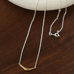 Smile Curve Necklace | Minimal Sterling Silver Necklace - floysun