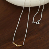 Smile Curve Necklace | Minimal Sterling Silver Necklace - floysun