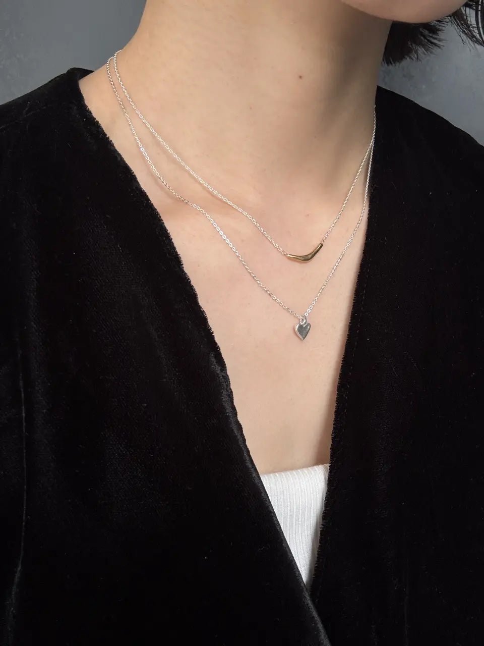 Smile Curve Necklace | Minimal Sterling Silver Necklace - floysun