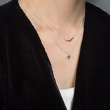 Smile Curve Necklace | Minimal Sterling Silver Necklace - floysun