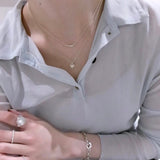 Smile Curve Necklace | Minimal Sterling Silver Necklace - floysun