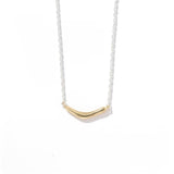 Smile Curve Necklace | Minimal Sterling Silver Necklace - floysun