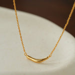Smile Curve Necklace | Minimal Sterling Silver Necklace - floysun