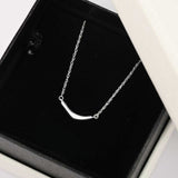 Smile Curve Necklace | Minimal Sterling Silver Necklace - floysun