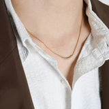 Smile Curve Necklace | Minimal Sterling Silver Necklace - floysun