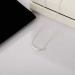 Smile Curve Necklace | Minimal Sterling Silver Necklace - floysun