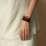 Smoky Glass & Tiger’s Eye Extra Long Beaded Necklace - floysun