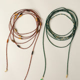 Smoky Glass & Tiger’s Eye Extra Long Beaded Necklace - floysun