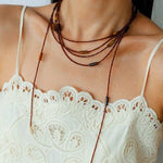 Smoky Glass & Tiger’s Eye Extra Long Beaded Necklace - floysun