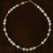 Smooth Freshwater Pearl Crinkled Gold Collarbone Necklace - floysun