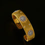 Snowflake - Embellished Wide Cuff Bracelet – Brushed Gold - floysun