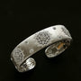 Snowflake - Embellished Wide Cuff Bracelet – Brushed Silver - floysun