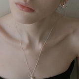 Solid 925 Sterling Silver Smooth Teardrop Pendant Necklace - floysun