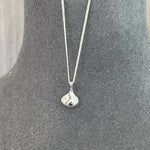 Solid 925 Sterling Silver Smooth Teardrop Pendant Necklace - floysun