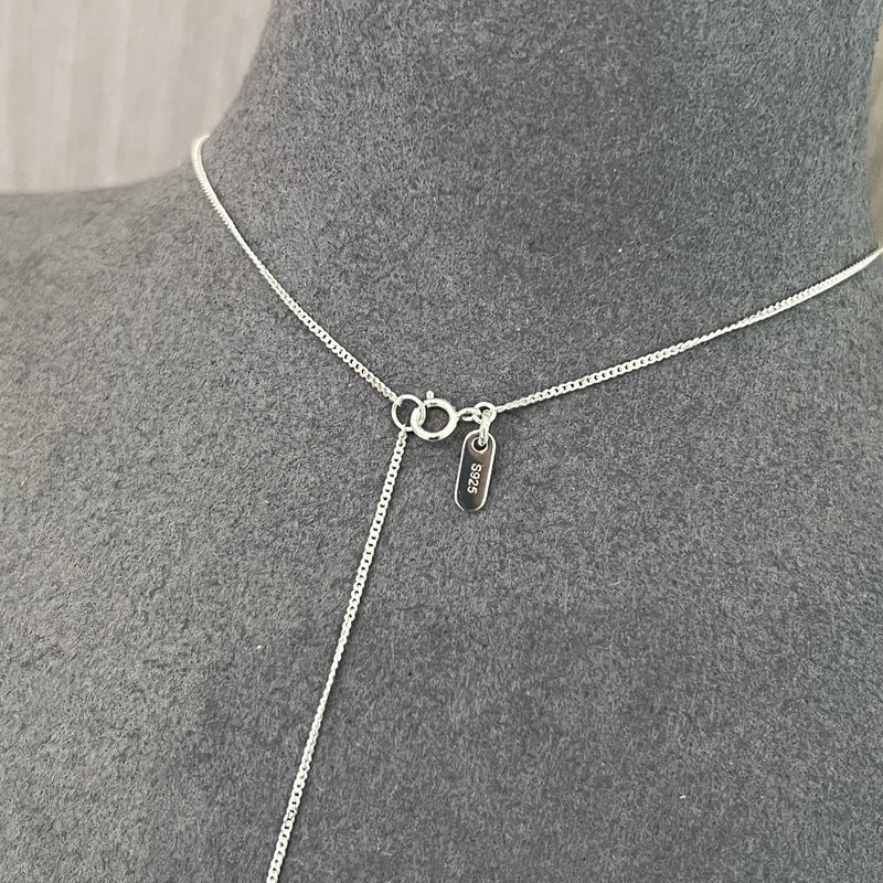 Solid 925 Sterling Silver Smooth Teardrop Pendant Necklace - floysun
