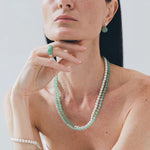 Solid Natural Green Aventurine Beaded Necklace - floysun