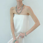 Solid Natural Green Aventurine Beaded Necklace - floysun