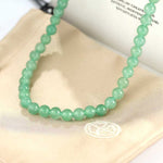 Solid Natural Green Aventurine Beaded Necklace - floysun