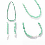 Solid Natural Green Aventurine Beaded Necklace - floysun
